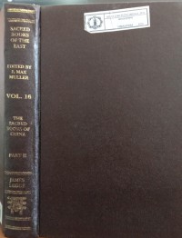 Image of The Sacred Books of The East Vol. 16 : The Sacred Books of China Part II